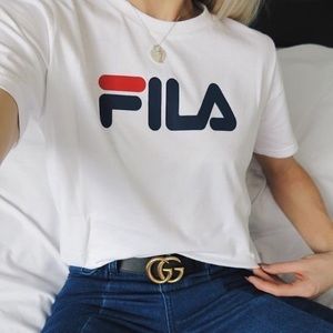 Fila white tshirt , available in size -S-XXL